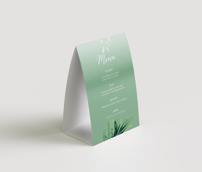 Menu mariage - chevalet de table